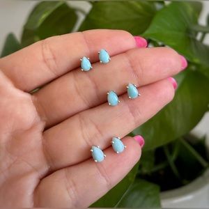 Larimar Stud Earrings | Sterling Silver